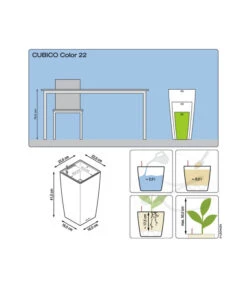 LECHUZA® CUBICO Color, All-in-One-Set -Gartenleben Verkauf 1494251 1494236 3698362 WE DE 001 CubicoColor22