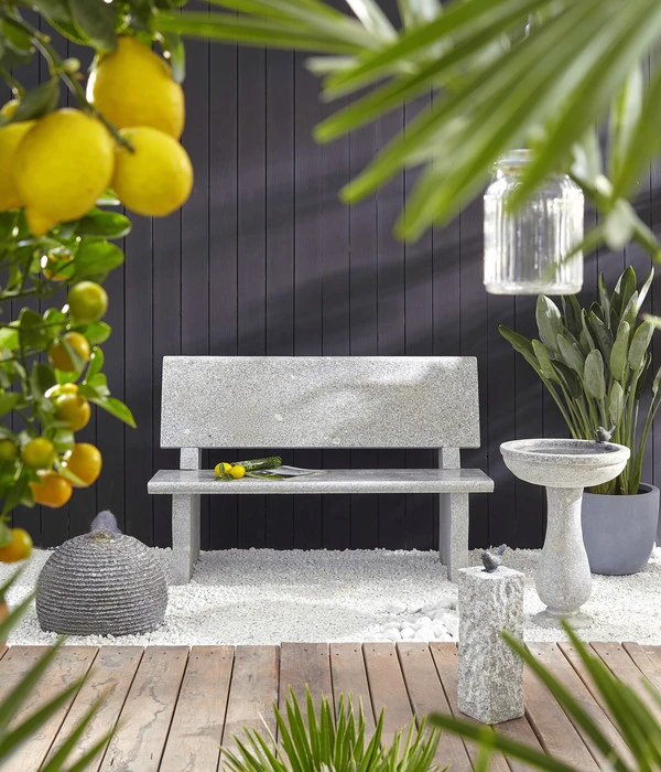 Dehner Granit-Gartenbank, Grau, Ca. B120/H75/T50 Cm 3 Dehner Granit-Gartenbank, Grau, Ca. B120/H75/T50 Cm