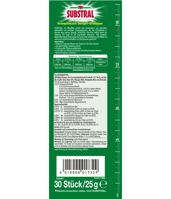 Substral® Grünpflanzen Dünger-Stäbchen, 30 Stk. 4 Substral® Grünpflanzen Dünger-Stäbchen, 30 Stk. – Bild 2