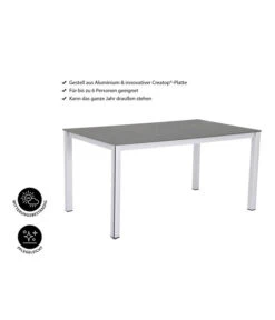 MWH Loft-Tisch Elements, Ca. B160/H74/T90 Cm -Gartenleben Verkauf 1897149 WE IG 001 ElementsTisch160x90x74cmSilberNEU
