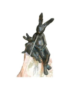Rottenecker Bronze-Hasenpaar Auf Rosario, Wasserspeiend
