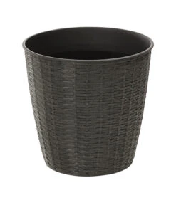 Polyrattan-Topf Bilbao, Rund, Grau