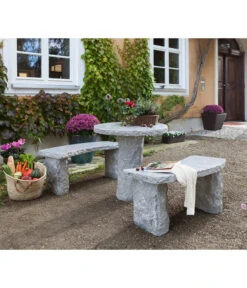 Dehner Granit-Gartenbank, Gebogen, 2-Sitzer -Gartenleben Verkauf 2741668 2741676 WE MO 001 GranitTischRundGartenbank