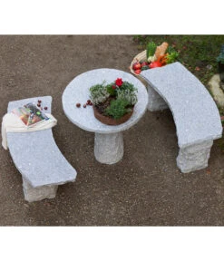 Dehner Granit-Gartenbank, Gebogen, 2-Sitzer -Gartenleben Verkauf 2741668 2741676 WE MO 002 GranitTischRundGartenbank