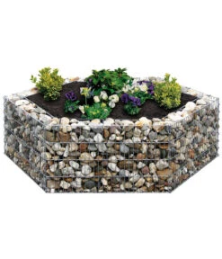 Bellissa Gabionenhochbeet 6-Eck, 135 X 120 X 40 Cm
