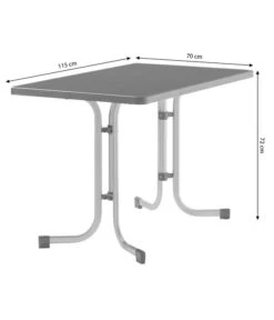 Sieger Boulevard-Klapptisch Mecalit®-PRO, Ca. B115/H72/T70 Cm -Gartenleben Verkauf 3885407 WE BG 001 SiegerBoulevardKlappGartentischKlapptischGraphit115X70