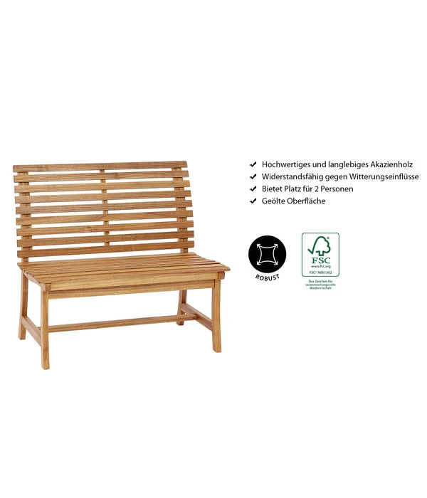 Dehner Akazienbank Paisley, 2-Sitzer 6 Dehner Akazienbank Paisley, 2-Sitzer – Bild 4