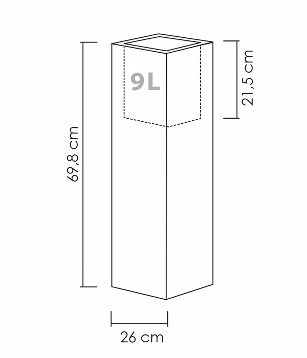 Scheurich Kunststoff-Topf C-Cube High, Quadratisch, Ca. B26/H70/T26 Cm 5 Scheurich Kunststoff-Topf C-Cube High, Quadratisch, Ca. B26/H70/T26 Cm – Bild 3