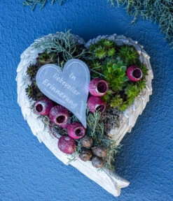 Grabgesteck In Erinnerung, Herzförmig, Ca. B25/H15/T20 Cm -Gartenleben Verkauf 6462998 WE MO 002 HerzInErinnerung20cmPremiumAllerheiligen202301