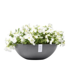 Ecopots Kunststoff-Topf Vienna, Rund, Grau, Ca. Ø50/H18 Cm -Gartenleben Verkauf 6614457 WE FS 004 EcopotsKunststoffTopfViennarundgrau