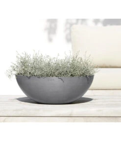 Ecopots Kunststoff-Topf Vienna, Rund, Grau, Ca. Ø50/H18 Cm -Gartenleben Verkauf 6614457 WE MO 001 EcopotsKunststoffTopfViennarundgrau
