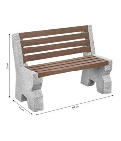 Dehner Granit-Gartenbank, 2-Sitzer, Ca. B114/H75/T52 Cm -Gartenleben Verkauf 6692065 WE BG 001 GRANITBANKWPCRUECKENL