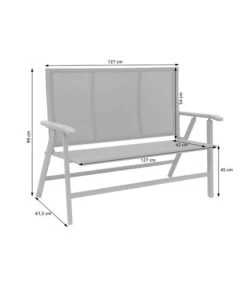 Dehner Klappbank Colmar, 2-Sitzer -Gartenleben Verkauf 6701692 WE FS 002 KlappbankColmarSkizzeNEU