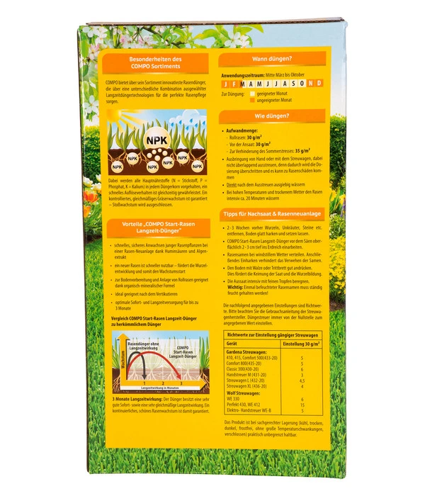 COMPO FLORANID® Start-Rasen Langzeit-Dünger 4 COMPO FLORANID® Start-Rasen Langzeit-Dünger – Bild 2