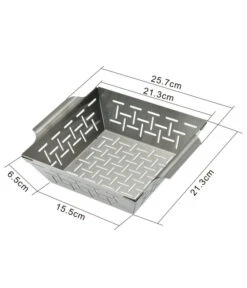 Dehner BBQ Edelstahl-Gemüsekorb, Ca. B21,3/H6,5/T21,3 Cm -Gartenleben Verkauf 6860100 WE DE 001 GEMUESEKORB