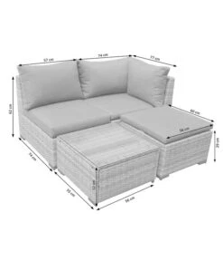 Dehner Balkonset Como, 4-teilig -Gartenleben Verkauf 6894166 WE DE 001 BalkonSetComoSkizze