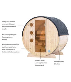 Wolff Finnhaus Saunafass Mini 160 Bausatz, Ca. B205/H215/T160 Cm -Gartenleben Verkauf 6927891 WE IG 001 SaunafassMini160BausatzDSschwarz