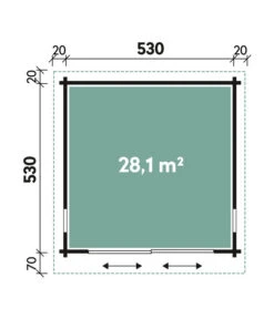 Wolff Finnhaus Gartenhaus Trondheim 44-G XL, Inkl. Schiebetür Links, Ca. B570/H259/T620 Cm -Gartenleben Verkauf 6930291 WE DE 001 FinnhausBBHTrondheim44G