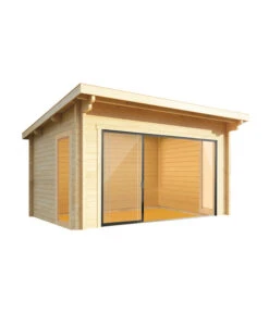 Wolff Finnhaus Gartenhaus Trondheim 70-G XL, Inkl. Schiebetür Rechts, Ca. B570/H256/T620 Cm