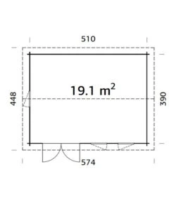 Palmako Gartenhaus Iris, Ca. B574/H262/T448 Cm -Gartenleben Verkauf 6975569 WE BG 001 BlockbohlenhausIrisNatur