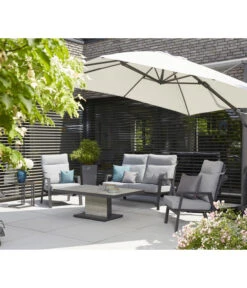 Siena Garden Ampelschirm Sunset N+, Quadratisch, Ca. B300/T300 Cm -Gartenleben Verkauf 6988075 WE MO 001 SienaGardenAmpelschirmSunsetN300x300cmGrau