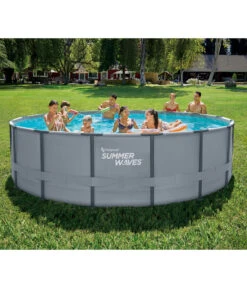 Summer Waves Frame Pool, Anthrazit, Rund 9 Summer Waves Frame Pool, Anthrazit, Rund -Gartenleben Verkauf 6990923 WE MO 001 SummerWavesFramePoolAntrazitrund488x120cm